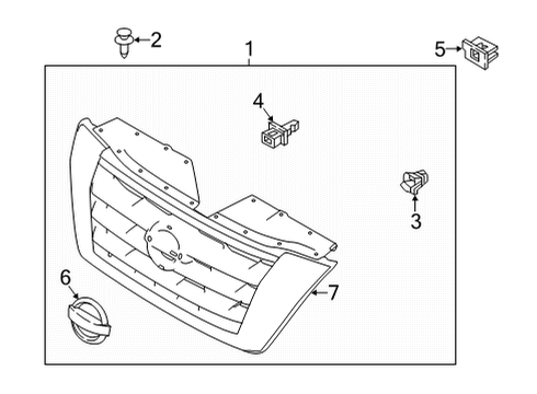 2021 Nissan Armada Grille & Components Diagram