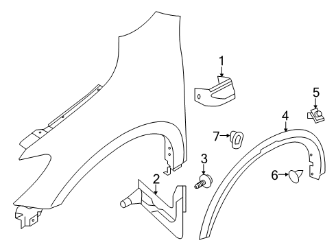 2020 Nissan Pathfinder Exterior Trim - Fender Diagram