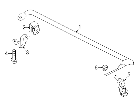 2021 Nissan Maxima Rear Suspension Components, Upper Control Arm, Stabilizer Bar Diagram 3