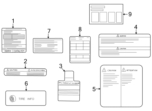 2024 Nissan Frontier LABEL-FUSE BLOCK Diagram for 24313-9BW0A