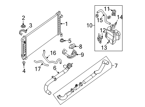 Radiator Assy Diagram for 21460-ZN50B