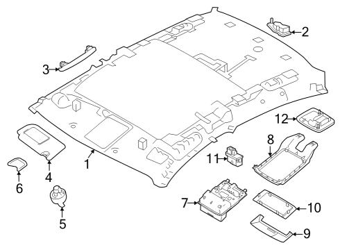 2021 Nissan Altima Interior Trim - Roof Diagram 2