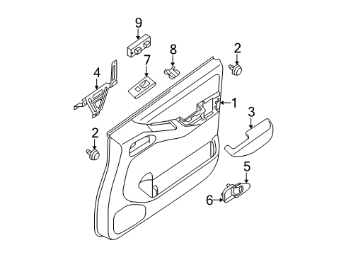 2020 Nissan Frontier Interior Trim - Front Door Diagram