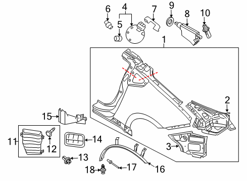 2020 Nissan 370Z Quarter Panel & Components, Exterior Trim Diagram 2