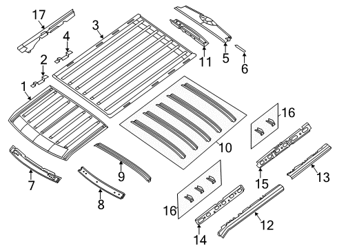 2021 Nissan NV 3500 Roof & Components Diagram 1