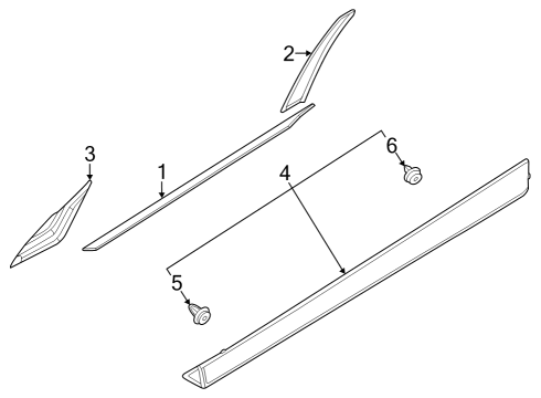 2023 Nissan ARIYA MOULDING-FRONT DOOR,RH Diagram for 80870-5MR5A