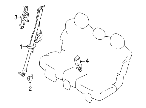 2020 Nissan Armada Second Row Seat Belts Diagram 1