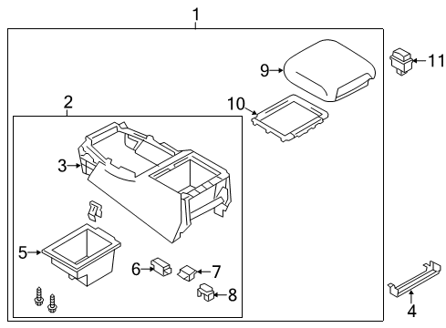 2020 Nissan Armada Center Console Diagram 1