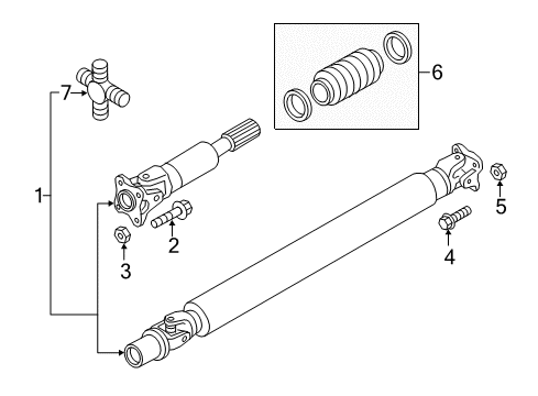 2021 Nissan Titan Drive Shaft - Front Diagram