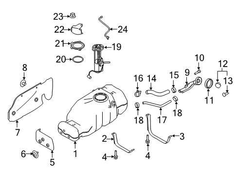 2021 Nissan Titan Pump Assy-Fuel, High Pressure Diagram for 16630-1LA1A