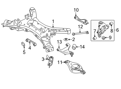 2020 Nissan Pathfinder Rear Suspension, Lower Control Arm, Upper Control Arm, Stabilizer Bar, Suspension Components Diagram 4