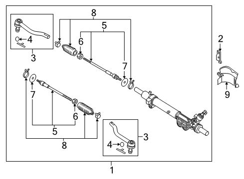 2020 Nissan Murano Steering Column & Wheel, Steering Gear & Linkage Diagram 3