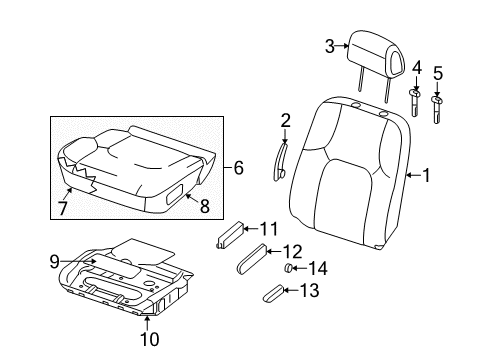 2020 Nissan Frontier Driver Seat Components Diagram 2