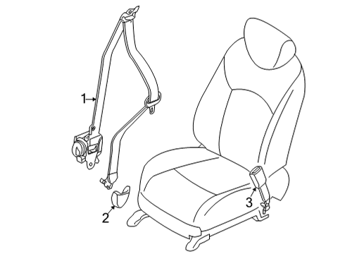 2024 Nissan Pathfinder BELT ASSY-REAR SEAT TONGUE, RH Diagram for 88884-9A41A