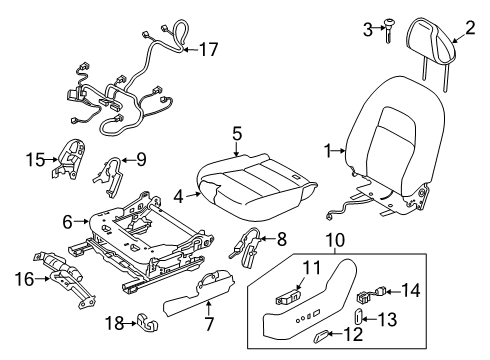 2021 Nissan Altima Control Assembly-Power Seat Diagram for 28565-9HE0A