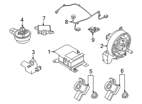 2024 Nissan Pathfinder SENSOR-SIDE AIRBAG CENTER Diagram for 98820-1A59C