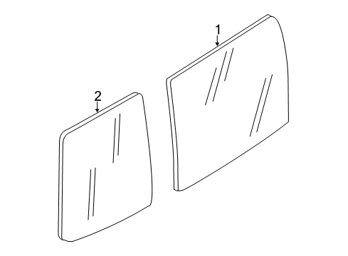 2021 Nissan NV Front Door Glass & Hardware Diagram 1