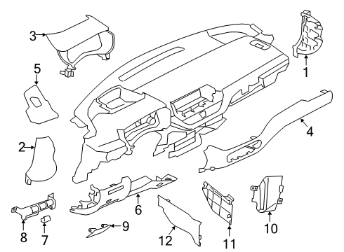 2021 Nissan Altima Cluster & Switches, Instrument Panel Diagram 3