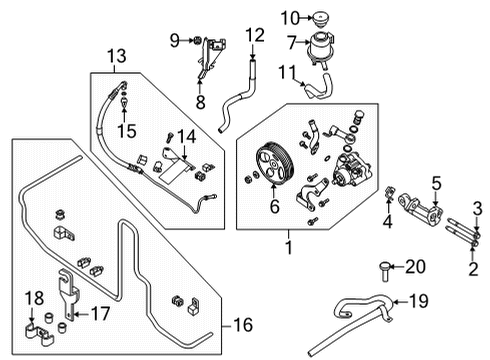 2022 Nissan Frontier P/S Pump & Hoses, Steering Gear & Linkage Diagram