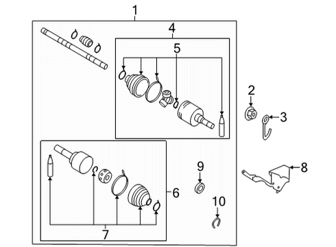 2020 Nissan Versa Drive Axles - Front Diagram