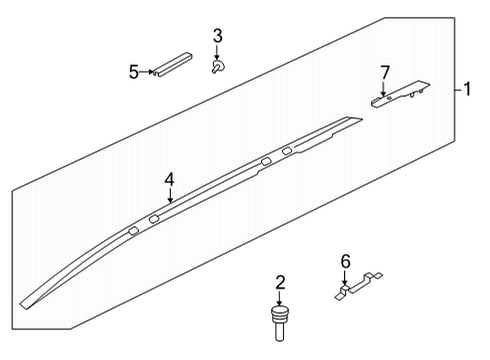 2021 Nissan Rogue Roof Rack Diagram 1