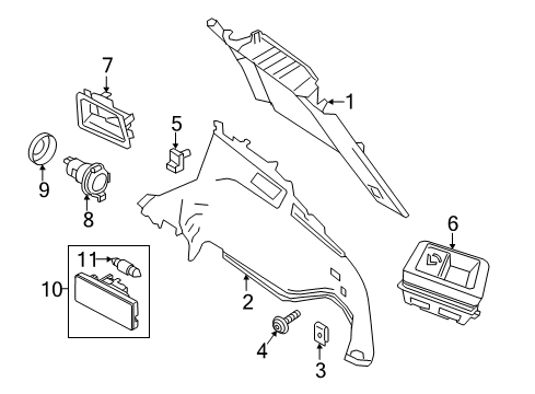 2020 Nissan Murano Interior Trim - Quarter Panels Diagram