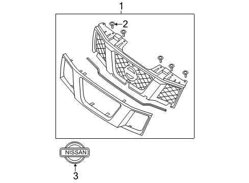 2020 Nissan Frontier Grille & Components Diagram