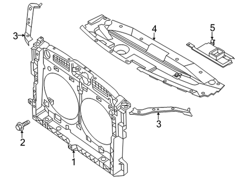 2023 Nissan Pathfinder Support Assembly - Radiator Core Diagram for 62500-6TA0A