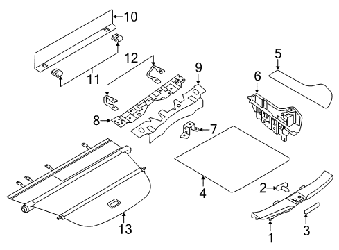 2021 Nissan Murano Interior Trim - Rear Body Diagram