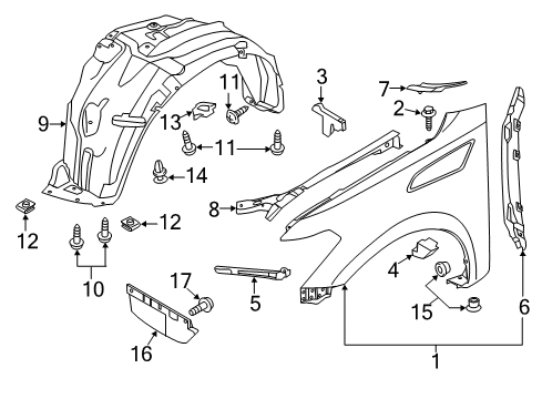 2020 Nissan Armada Fender & Components Diagram