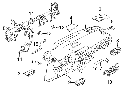 2021 Nissan Altima Cluster & Switches, Instrument Panel Diagram 1