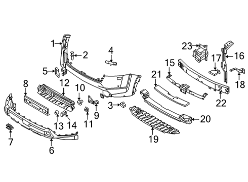 2023 Nissan Pathfinder BRACKET - LICENCE PLATE Diagram for 96210-9A40A