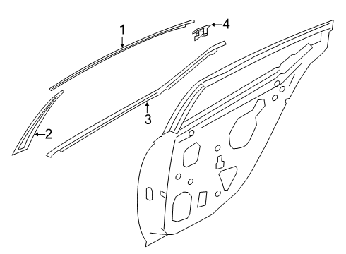 2021 Nissan Altima Exterior Trim - Rear Door Diagram