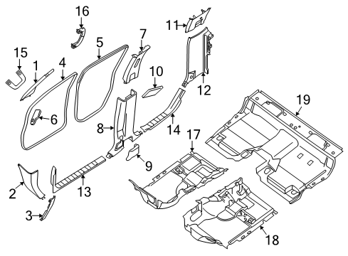 2020 Nissan Frontier Interior Trim - Cab Diagram 6