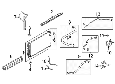 2021 Nissan Rogue Radiator & Components Diagram