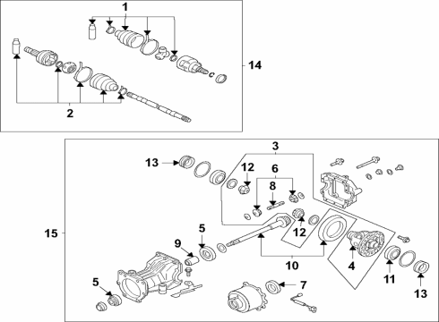 2021 Nissan Rogue Rear Axle, Axle Shafts & Joints, Differential, Propeller Shaft Diagram