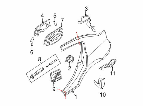 Splash Guards Rear Set (QM1) Diagram for 999J2-LTQM114