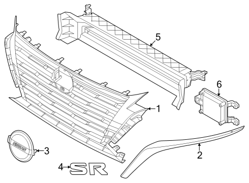 2024 Nissan Altima Grille & Components Diagram