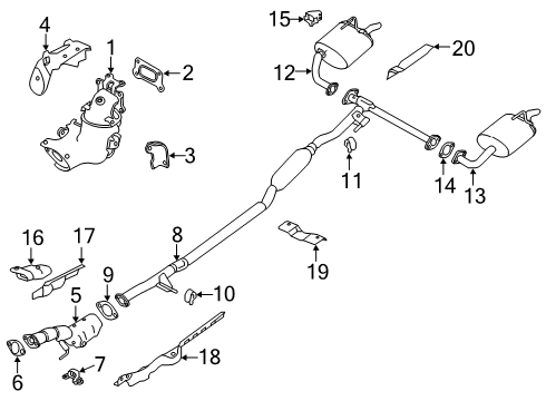 2024 Nissan Altima TUBE-EXHAUST,FRONT W/CATALYST CONVERTER Diagram for 200A0-6GV0A