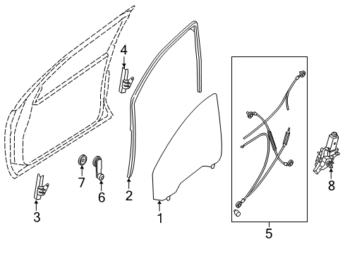 2021 Nissan NV 3500 Front Door Diagram 1