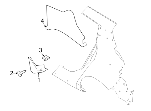 2021 Nissan Leaf Exterior Trim - Quarter Panel Diagram