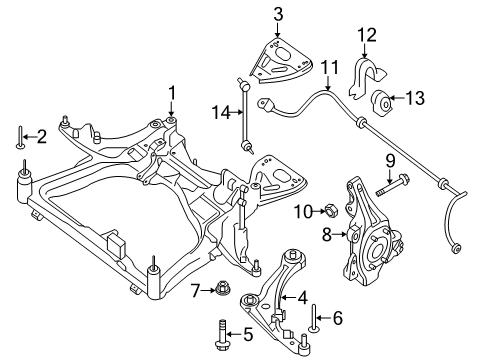 2015 Nissan Altima BUSHING-STABILIZER Diagram for 54613-4RA0B