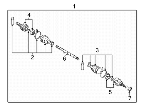 2021 Nissan Rogue Drive Axles - Rear Diagram 1