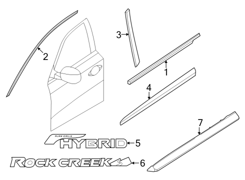 2020 Nissan Pathfinder Exterior Trim - Front Door Diagram