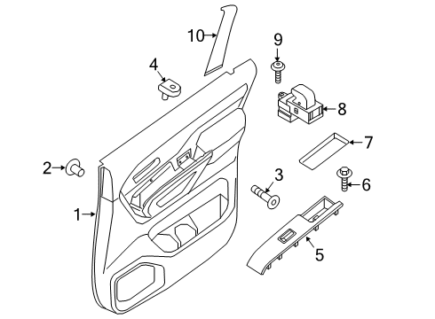 2021 Nissan Titan Interior Trim - Rear Door Diagram 1