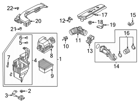 2023 Nissan Rogue Air Cleaner Element Diagram for 16546-6RC1A