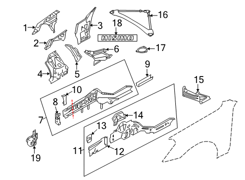 2020 Nissan 370Z Structural Components & Rails Diagram