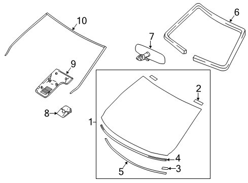 2021 Nissan Rogue Sport Glass, Reveal Moldings Diagram