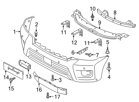 2020 Nissan Armada Front Bumper Diagram