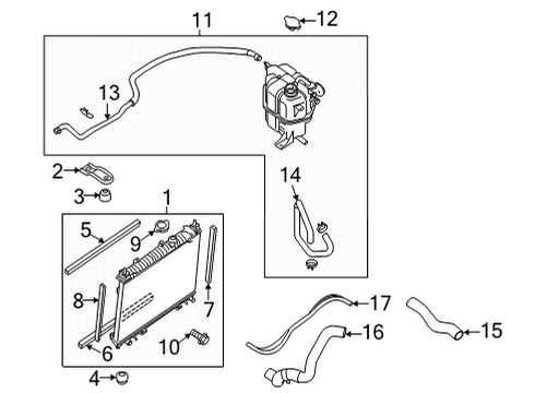 2020 Nissan Frontier Radiator & Components Diagram